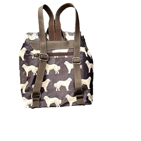 Great Pyrenees Dark Blue Large Backpack Dog Print Multi-functional Waterproof - Picture 7 of 13